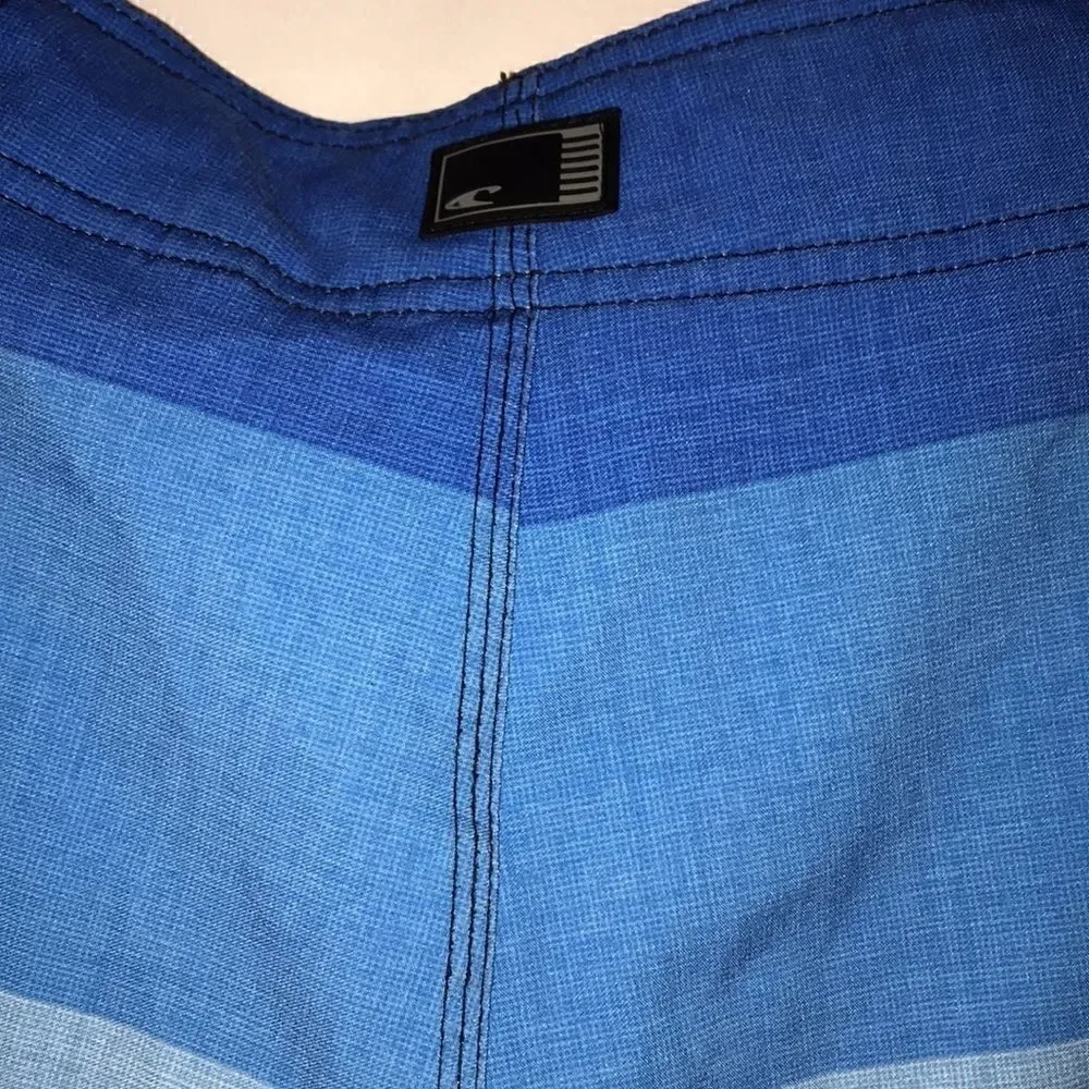 O'Neill‎ Men's Blue White Color Block Drawstrings Swim Shorts Size 30